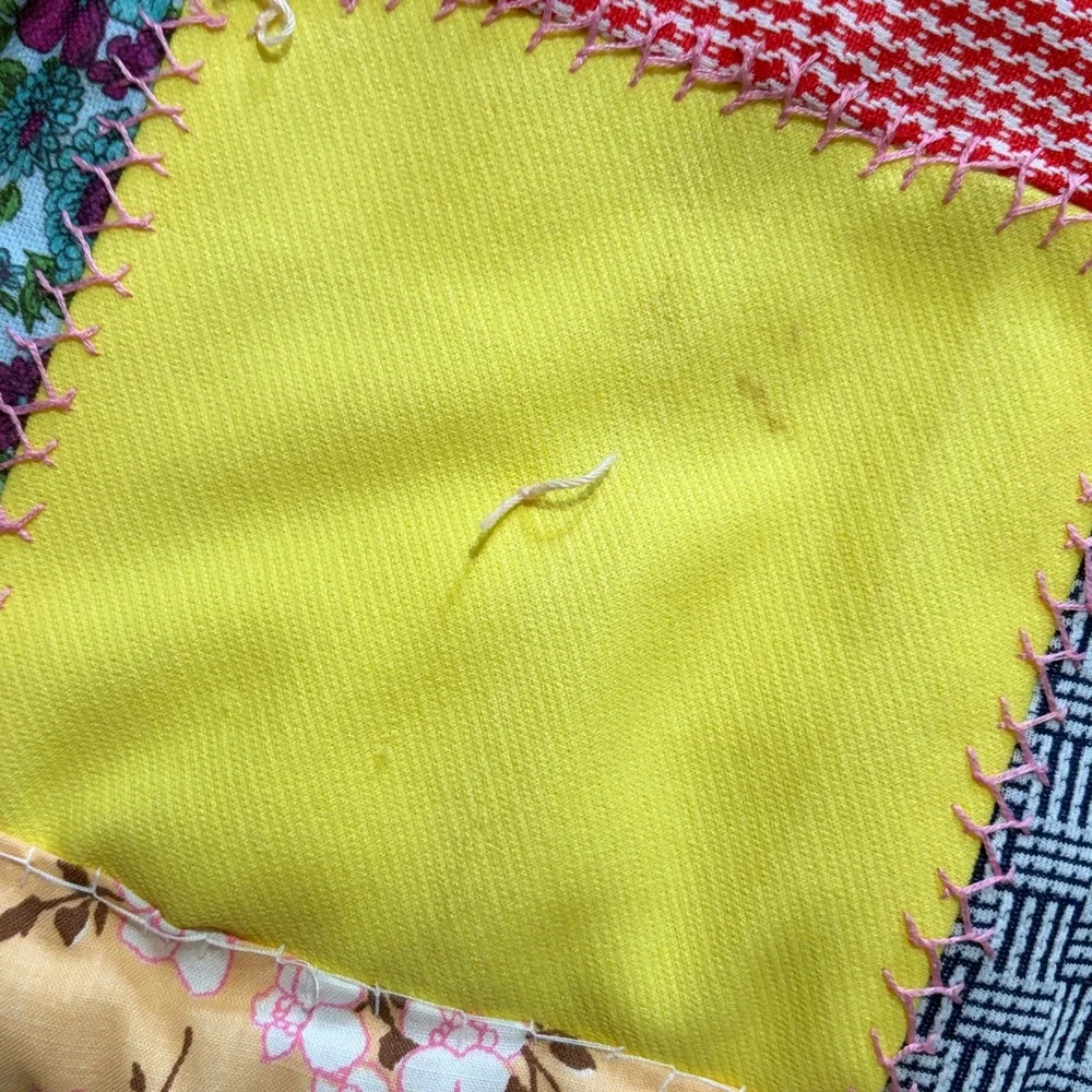 Handmade patchwork quilt throw blanket